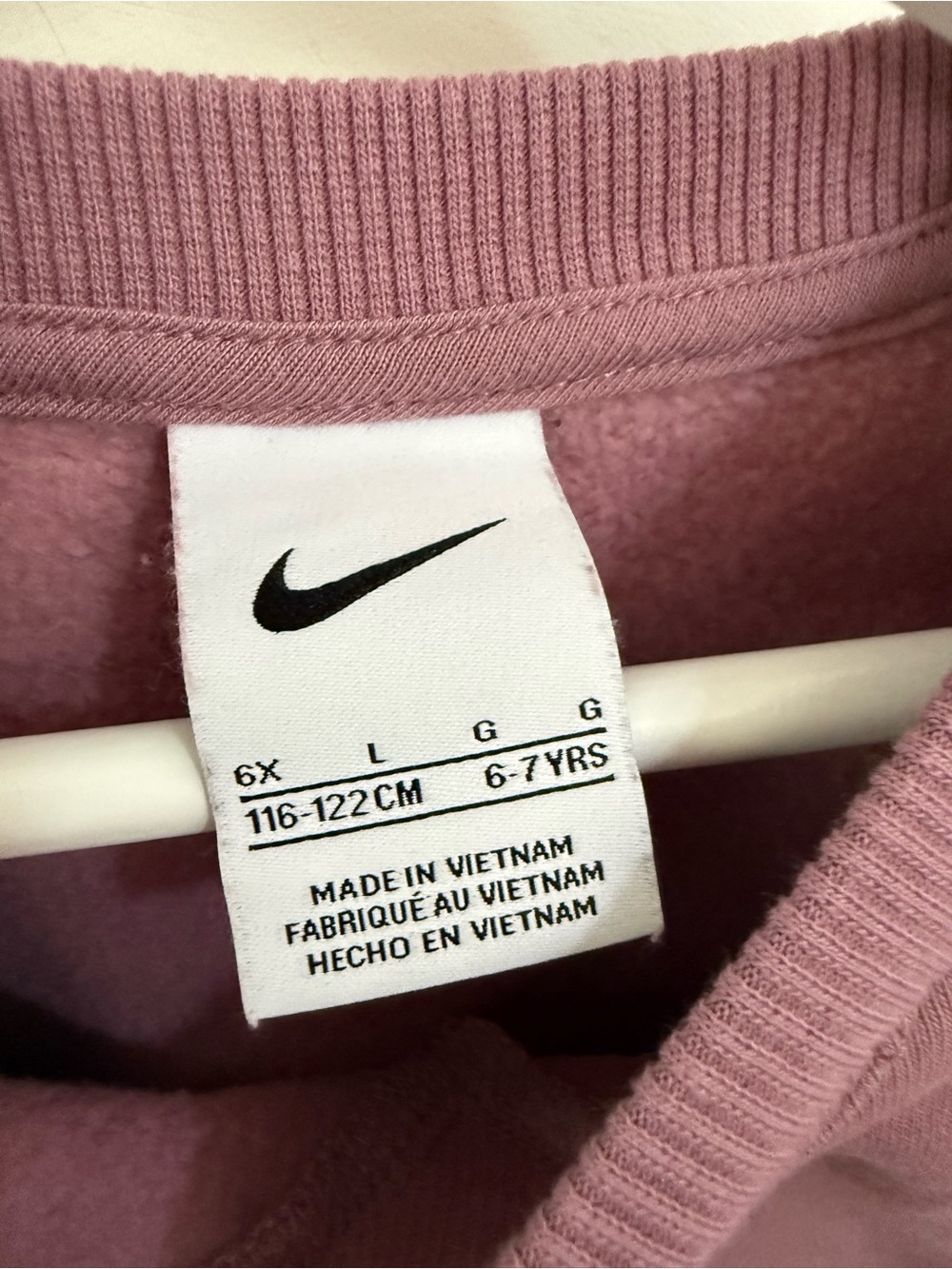Nike - 6x (6-7y) - mauve logo sweatshirt - Picture 6 of 11